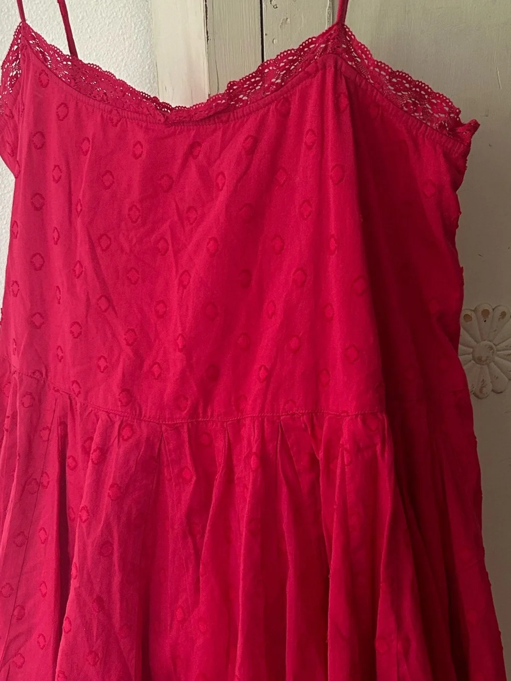 NWT Ulla Johnson | Hot Pink Beatriz Spaghetti Strap Embroidered Mini Dress Sz 10